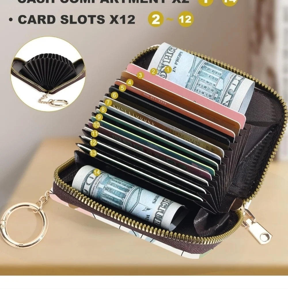 Floral Patterned Card Holder Wallet